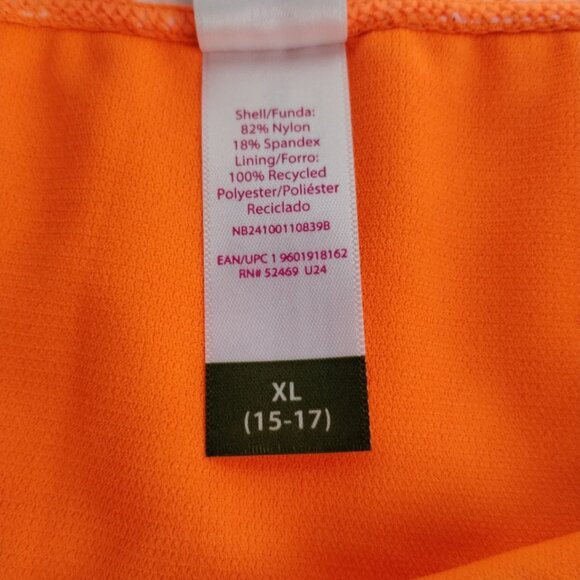 No Boundaries Junior Girls XL Orange Knotted High Leg High Waist Bikini Bottom - Picture 7 of 8